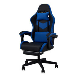 Thehotsale Ergonomic Gaming Chair With Footrest And Usb Massage Lumbar Support, Blue And Black - thumbnail 5