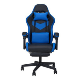 Thehotsale Ergonomic Gaming Chair With Footrest And Usb Massage Lumbar Support, Blue And Black - thumbnail 4