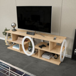 Decorotika Fale Tv Stand Tv Unit For Tvs Up To 60 Inch Sapphire Oak And White - thumbnail 2