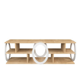 Decorotika Fale Tv Stand Tv Unit For Tvs Up To 60 Inch Sapphire Oak And White - thumbnail 4