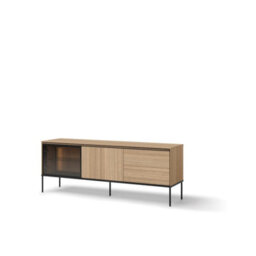 Arte Elegant Oak Linear Tv Cabinet H620mm W1670mm D410mm - Modern Design With Led Lighting - thumbnail 1