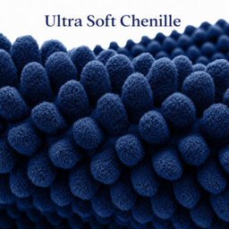 Aspire Homeware Quick Dry Chenille Bathmat Soft Water Absorbent Shower Mat Non-Slip Floor Mat, Navy (L)90Cm X (W)60Cm - thumbnail 4
