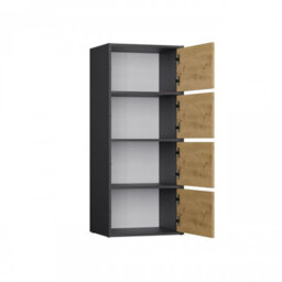 Storage Cabinet Topeshop Alma Anthracite And Artisan 4 Door 50 X 119 X 40 Cm - thumbnail 6