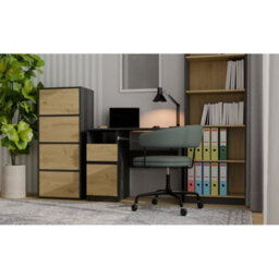 Storage Cabinet Topeshop Alma Anthracite And Artisan 4 Door 50 X 119 X 40 Cm - thumbnail 2