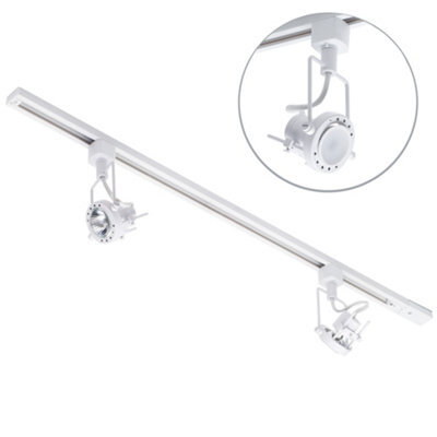 Litecraft Greenwich White 2 Head 1M Straight Kitchen Track Light With Led Bulbs - image 1