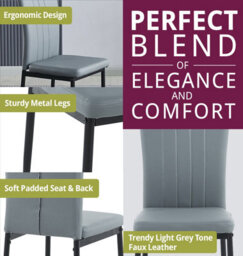 Hallowood Furniture Cullompton Small Rectangular Dining Table 80Cm With 2 Faux Leather Grey Chairs - thumbnail 5