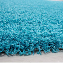 Uetian Super Soft Teal Blue Shaggy Rug Deep 5Cm Pile Cosy Floor Rug For Home (80X150) - thumbnail 2