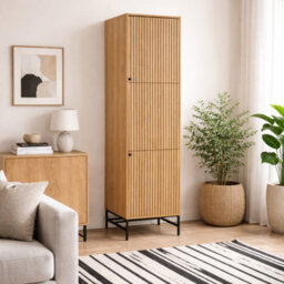 Wyld Haus Bjork Natural Oak Panelled 2-Door Wardrobe - thumbnail 1
