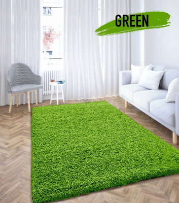 UETIAN Luxurious Shaggy Rugs Soft Extra Thick Area Rugs Heavy 5Cm Dense Pile For Living Room Bedroom Hallway (Green, 60 X 110Cm) - image 1
