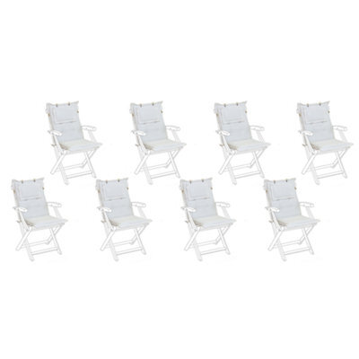 Beliani Set Of 8 Back/seat Cushions Maui 40 X 54 Cm Off-White - image 1