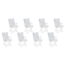 Beliani Set Of 8 Back/seat Cushions Maui 40 X 54 Cm Off-White - thumbnail 1