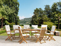 Beliani Set Of 8 Back/seat Cushions Maui 40 X 54 Cm Off-White - thumbnail 2