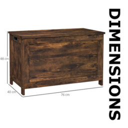 FURNOLD Industrial Wooden Storage Box Chest Trunk Rustic Brown - thumbnail 7