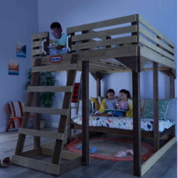 Bravich Little Tikes Wooden 4-In-1 Study Fort 5Ft Loft Bed Bunk Set - thumbnail 5