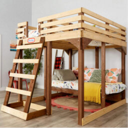 Bravich Little Tikes Wooden 4-In-1 Study Fort 5Ft Loft Bed Bunk Set - thumbnail 2