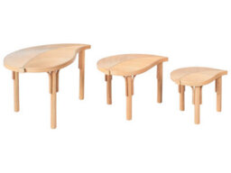 Wyld And Coco Natural Rattan Nest Of 3 Coffee Tables Set For Indoor And Outdoor Living, Boho Leaf Design - thumbnail 3