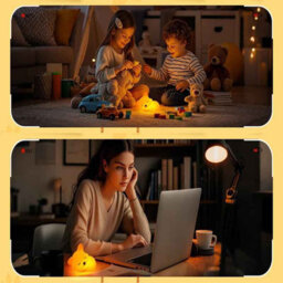 Fox Night Light Squishy Silicone Lamp Rechargeable Dimmable Touch Bedside Nightlight With Timer - thumbnail 4