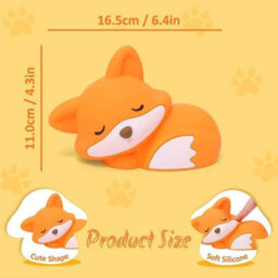 Fox Night Light Squishy Silicone Lamp Rechargeable Dimmable Touch Bedside Nightlight With Timer - thumbnail 2