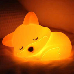 Fox Night Light Squishy Silicone Lamp Rechargeable Dimmable Touch Bedside Nightlight With Timer - thumbnail 6