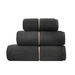 Bianca Fine Linens Zero Twist Satin Stitch Cotton 50X90Cm Hand Towel Black - thumbnail 5