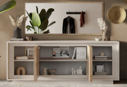 FurniComp LTD Furnicomp Berlin 4 Door 207Cm Cashmere And Cadiz Oak Sideboard - thumbnail 5