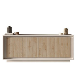 FurniComp LTD Furnicomp Berlin 4 Door 207Cm Cashmere And Cadiz Oak Sideboard - thumbnail 2
