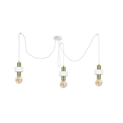 Luminosa Lighting Luminosa Unica Cluster Pendant Ceiling Light White, Gold, 3X E27