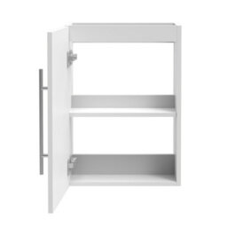 AVER-GROWTH Wall-Mounted Bathroom Vanity Unit Matt White Flat Pack Bathroom Cabinets Only 440(W)X230X(D)X600(H)mm With Door - thumbnail 3