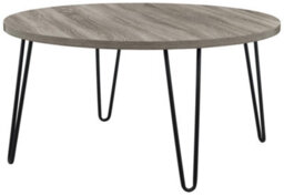 Dorel Home Owen Retro Round Coffee Table In Distressed Grey Oak - thumbnail 2