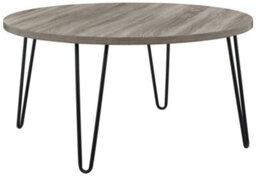 Dorel Home Owen Retro Round Coffee Table In Distressed Grey Oak - thumbnail 3