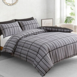 Pamposh Double Duvet Cover Set Premium Brushed Microfiber Duvet Cover Double Ultrasoft Reversible Duvet Set With Zipper Closure - thumbnail 1
