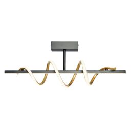 Inlight Hadston Spiral Matt Aluminium & Plastic Black Led Ceiling Light - thumbnail 2