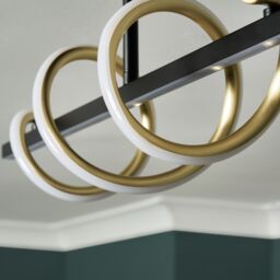 Inlight Hadston Spiral Matt Aluminium & Plastic Black Led Ceiling Light - thumbnail 6