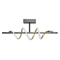 Inlight Hadston Spiral Matt Aluminium & Plastic Black Led Ceiling Light - thumbnail 3