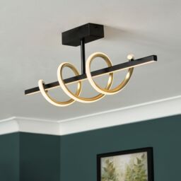 Inlight Hadston Spiral Matt Aluminium & Plastic Black Led Ceiling Light - thumbnail 5