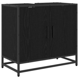 Walplus Bathroom Sink Cabinet Black Oak 65 X 33 X 60 Cm Engineered Wood - thumbnail 2