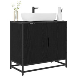 Walplus Bathroom Sink Cabinet Black Oak 65 X 33 X 60 Cm Engineered Wood - thumbnail 3