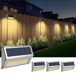 Gvoree Solar Fence Lights,stainless Steel Decorative Lights Led Garden Lights,waterproof Step Wireless Outdoor For