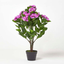 Homescapes Artificial Lilac Handcrafted Hydrangea Plant With Pot, 85 Cm - thumbnail 5
