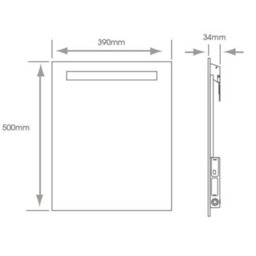 FNX Bathrooms Comino Rectangular Led Bathroom Mirror With Battery Power & Ip44 Rating, 390 X 500mm - thumbnail 2