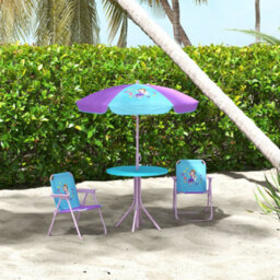 Outsunny Kids Bistro Table And Chair Set W/ Fairy Theme, Adjustable Parasol - thumbnail 9