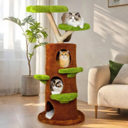 Cat Tree Tower Scratching Post Scratcher Branch Cat Condo House Bed Furniture Xl - 61X148Cm - thumbnail 3