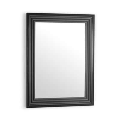 Oakham Metro Gloss Black Rectangular Wall Mirror - image 1