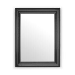 Oakham Metro Gloss Black Rectangular Wall Mirror - thumbnail 3
