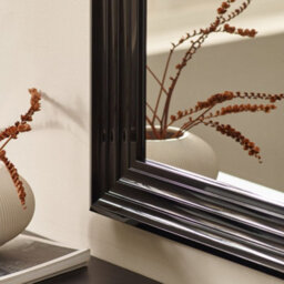 Oakham Metro Gloss Black Rectangular Wall Mirror - thumbnail 5