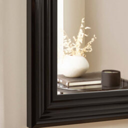 Oakham Metro Gloss Black Rectangular Wall Mirror - thumbnail 4