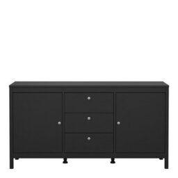 Furniture To Go Madrid 2 Door 3 Drawer Sideboard In Matt Black - thumbnail 3