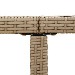 Walplus Garden Table Beige 109X107X74 Cm Poly Rattan And Glass - thumbnail 6