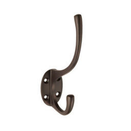 4X Victorian Hat & Coat Hook On Oval Backplate 64mm Projection Matt Bronze - thumbnail 5