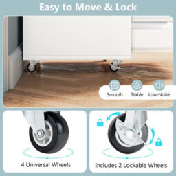 Gainoom 5 Drawer Chest Storage Wooden Dresser Rolling Storage Cabinet Mobile Organizer - thumbnail 8